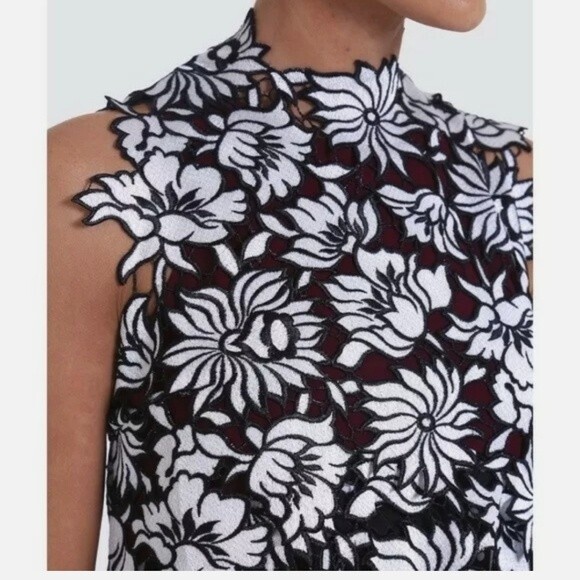 Self-Portrait Millie Layered Guipure Layered Lace Asymmetric Sleeveless Dress - Picture 3 of 12